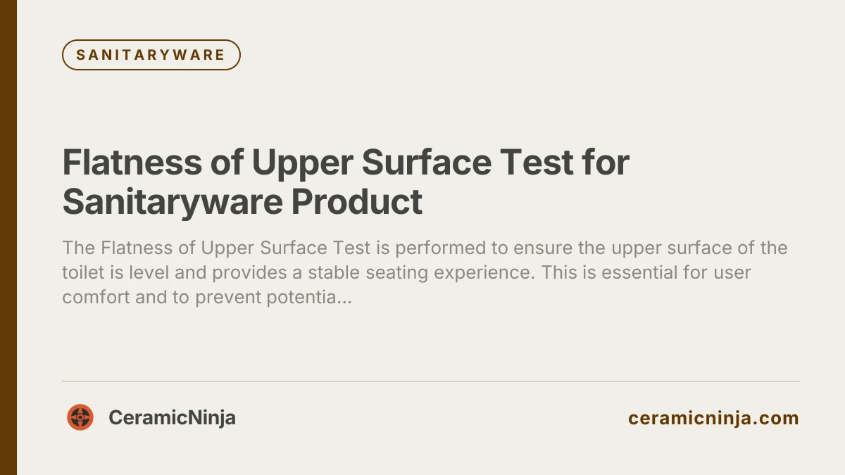 Flatness of Upper Surface Test for Sanitaryware Product