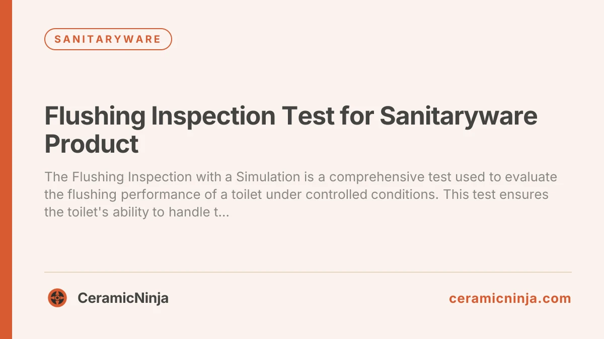 Flushing Inspection Test for Sanitaryware Product