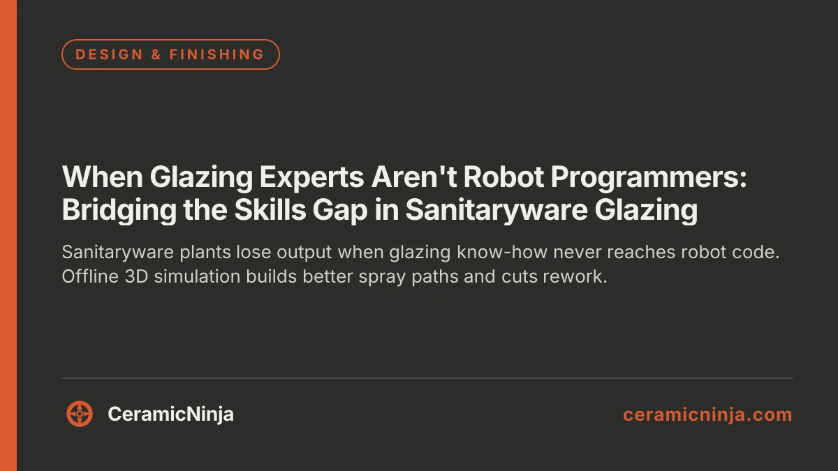When Glazing Experts Aren't Robot Programmers: Bridging the Skills Gap in Sanitaryware Glazing