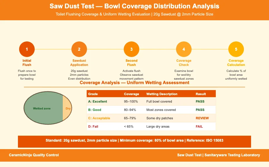 Saw Dust Test - Bowl Coverage Distribution Analysis and Uniform Wetting Assessment