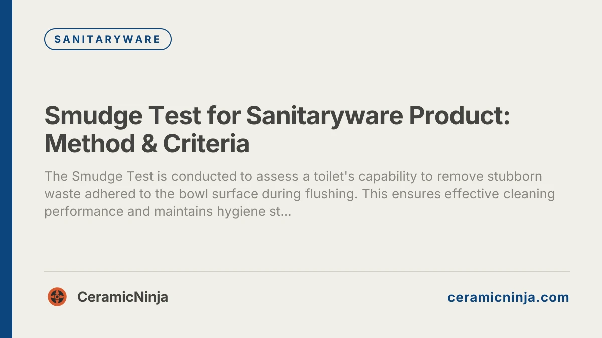 Smudge Test for Sanitaryware Product: Method & Criteria