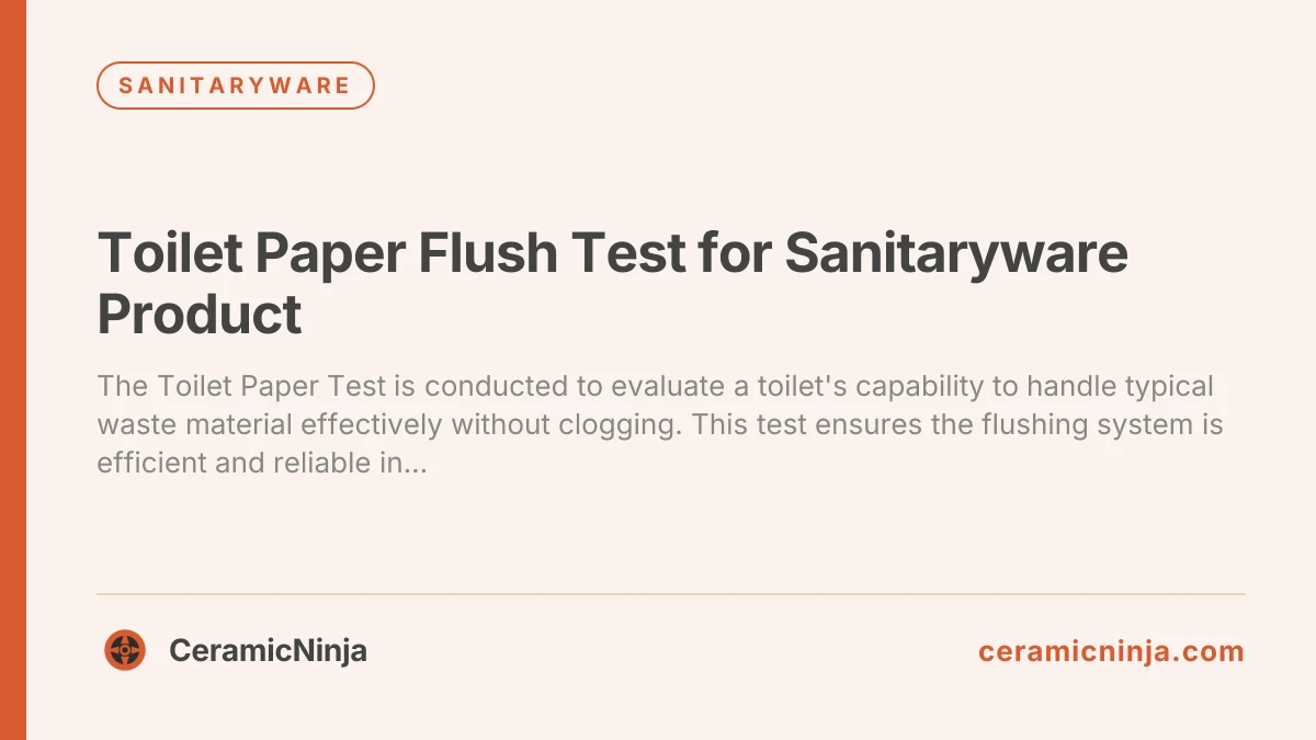 Toilet Paper Flush Test for Sanitaryware Product