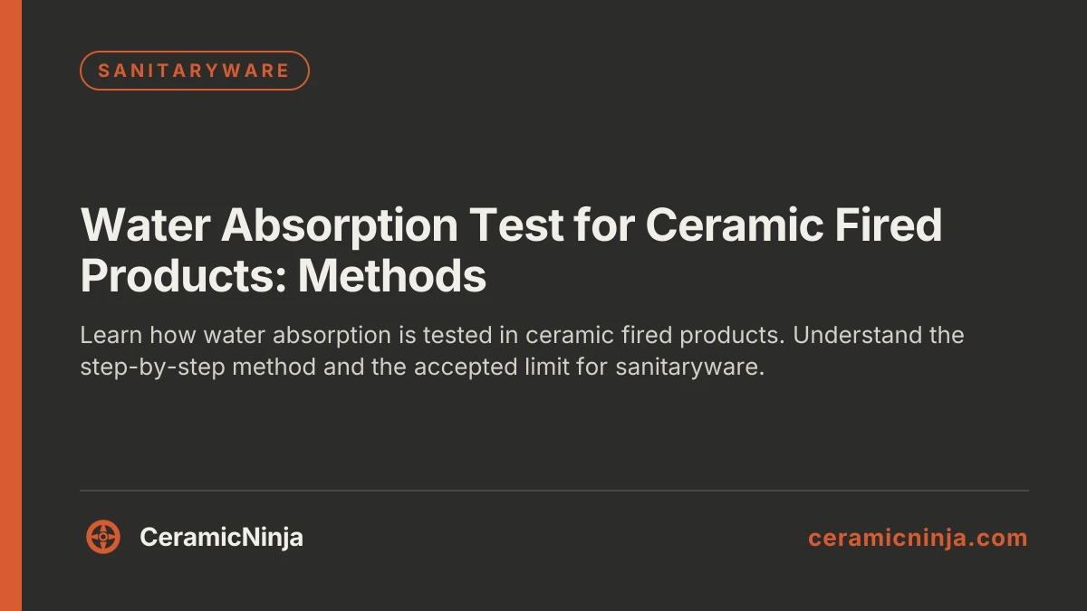 Water Absorption Test for Ceramic Fired Products: Methods